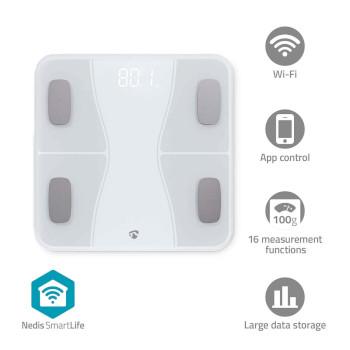 SmartLife Personenweegschaal Bluetooth® BMI / BMR / Botten / Gewicht - Nedis