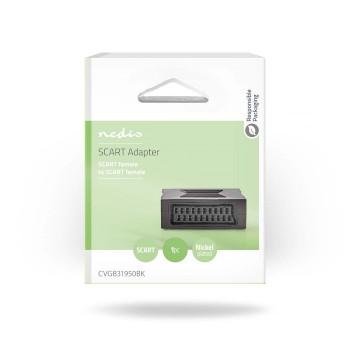 Adaptateur SCART SCART Femelle SCART Femelle Nickelé Droit ABS - Nedis