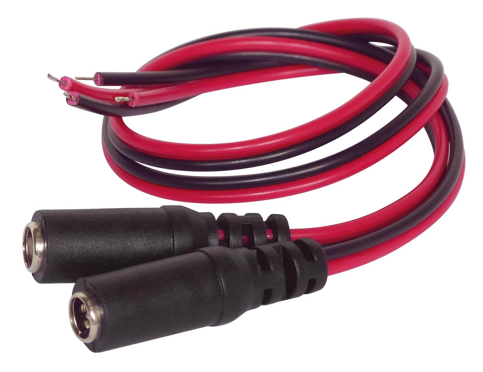 Kabel 30 cm met DC-hollebuis 5.5 x 2.1 2-pack BLANKO