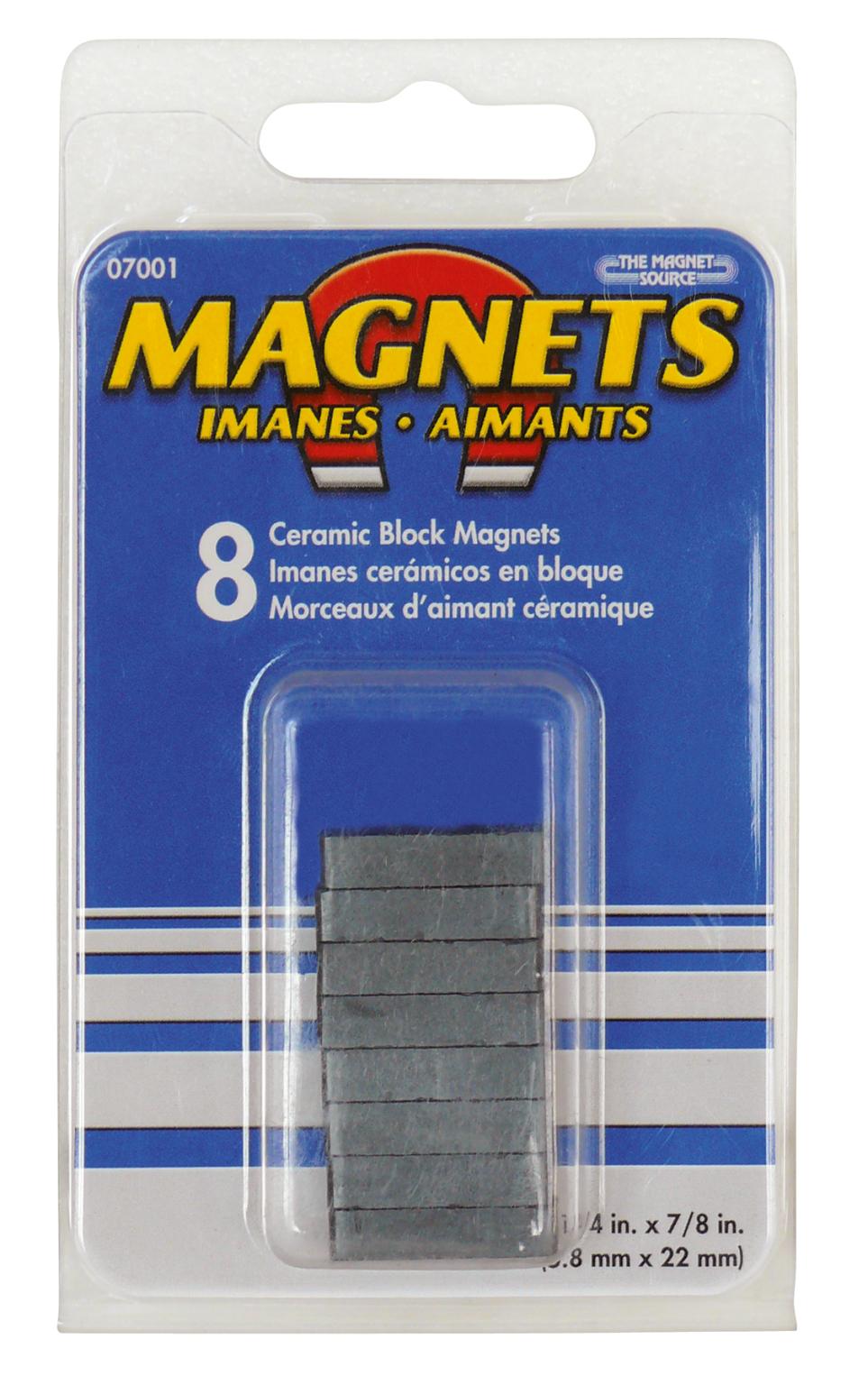 Rechthoekige magneetset, 8 stuks, 22x5x5,5 mm