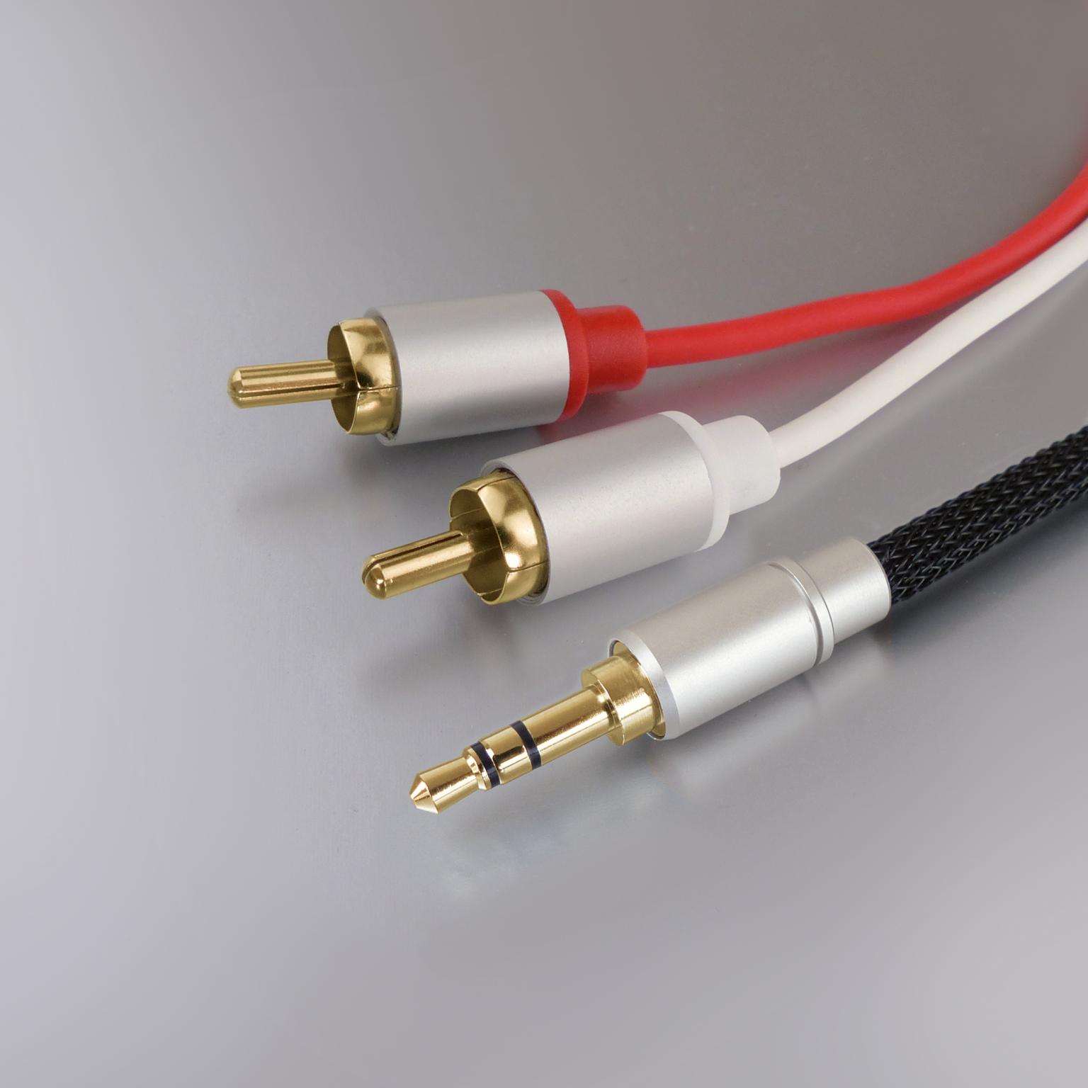 Câble audio stéréo Dynavox 5m 3,5mm vers Cinch (fiche - fiche)