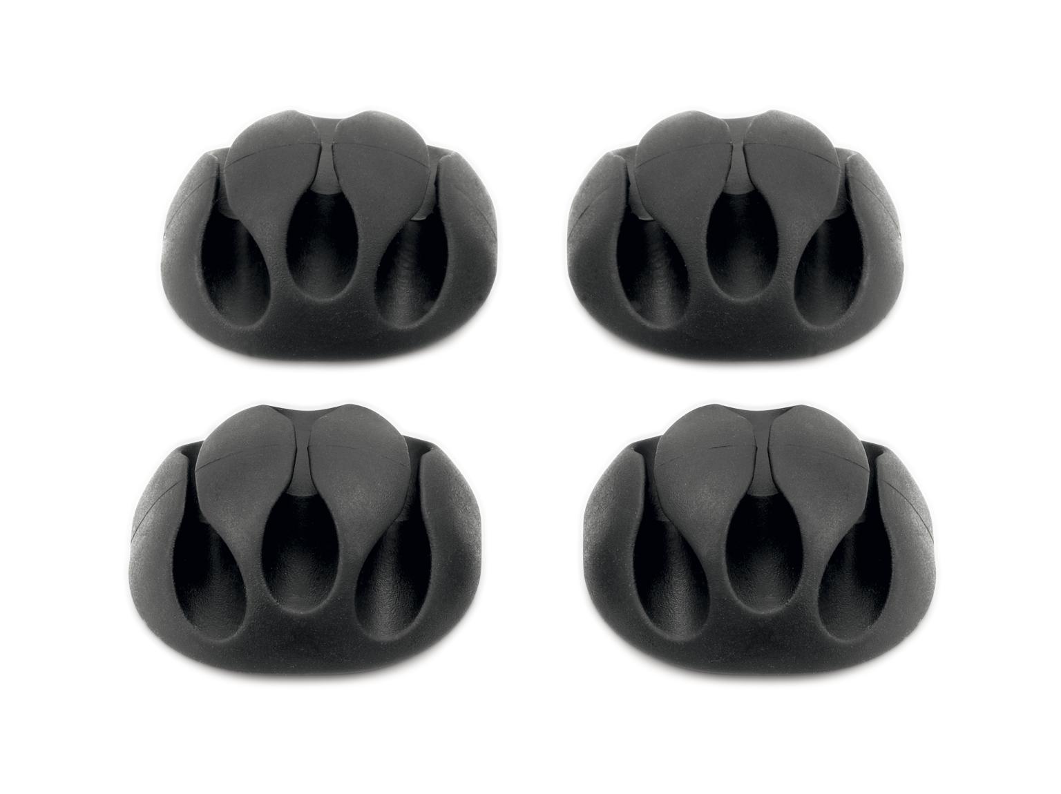 Support câbles 4 pièces Sintron System auto-adhésif noir
