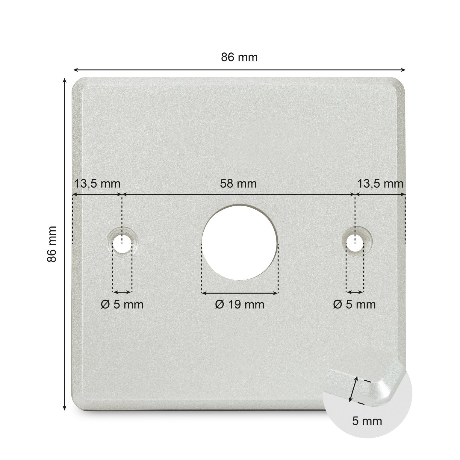 Plaque de sonnette/poussoir en aluminium 86x86 mm BLANCHE