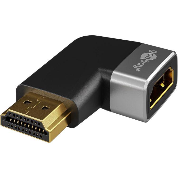 Adaptateur HDMI™ coudée 270 horizontale, 8K @ 60 Hz, dorée