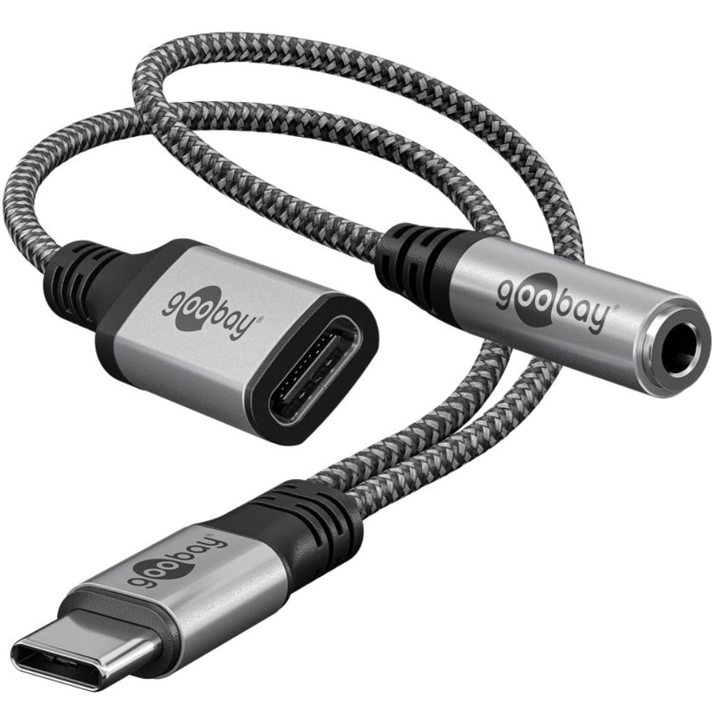 USB C Splitter naar 3.5 jack + USB C