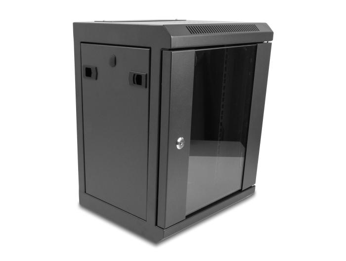 Delock 10″ armoire réseau avec porte en verre 8 HE noir