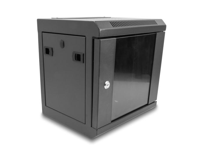 Delock 10″ armoire réseau avec porte en verre 6 HE noir