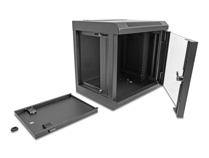 Delock 10″ armoire réseau avec porte en verre 6 HE noir