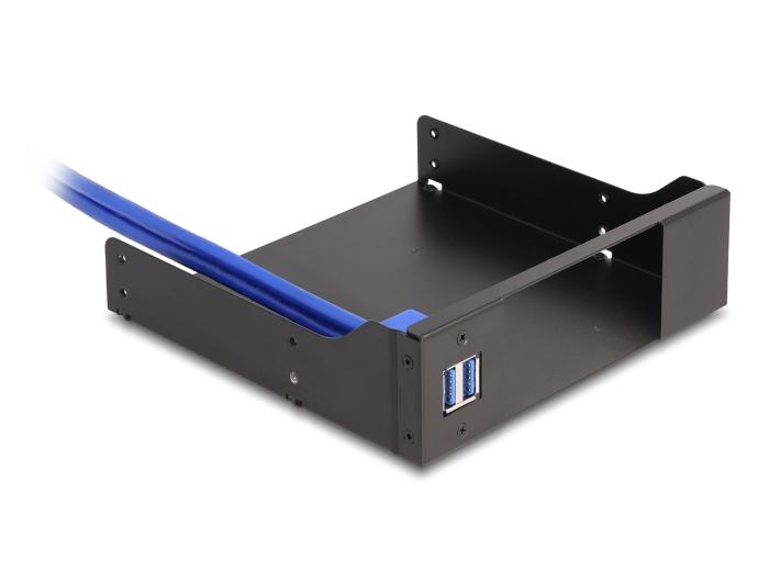 Delock 5.25″ Cadre d'encastrement métallique pour baie amovible Slim Bay avec USB 5 G