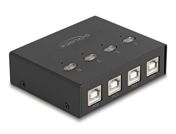 Delock USB 2.0 Switch voor 4 pc's en 4 apparaten