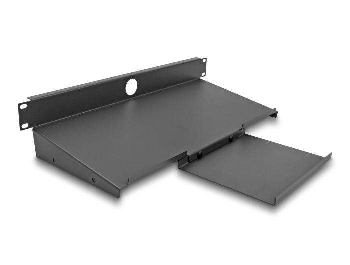 Delock 19″ Legplank voor toetsenbord en muis 1 HE donkergrijs