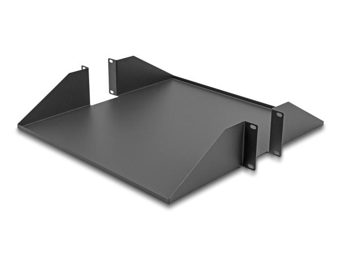 Delock 19″ tiroir coulissant double face jusqu'à 46 kg à partir de 500 mm de profondeur 2 HE gris foncé