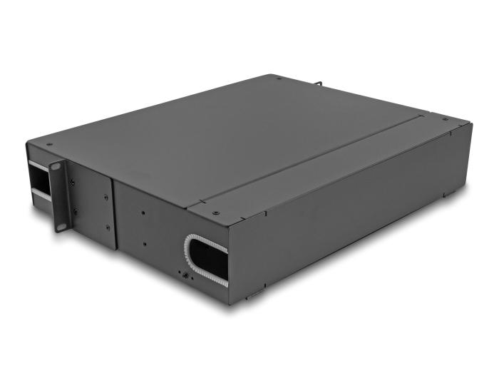 Delock 19″ LWL Patchpanel avec fenêtre de visualisation, non équipé, 2 HE, gris foncé