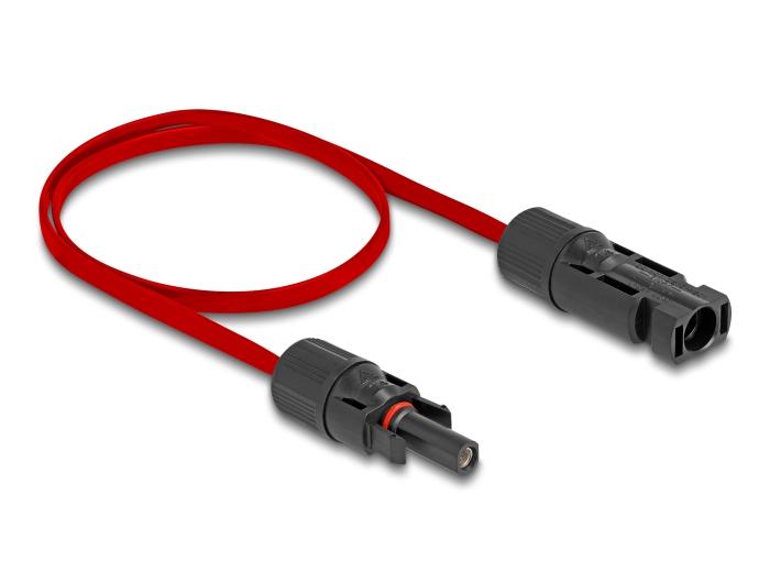 Delock DL4 Solar Flachbandkabel Fiche mâle vers Fiche femelle 60 cm rouge