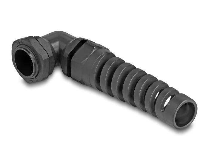 Delock Kabelwartel met trekontlasting 90 gehoekte PG16 zwart
