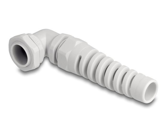 Delock Presse-étoupe avec protection anti-traction 90 coudée PG13,5 gris