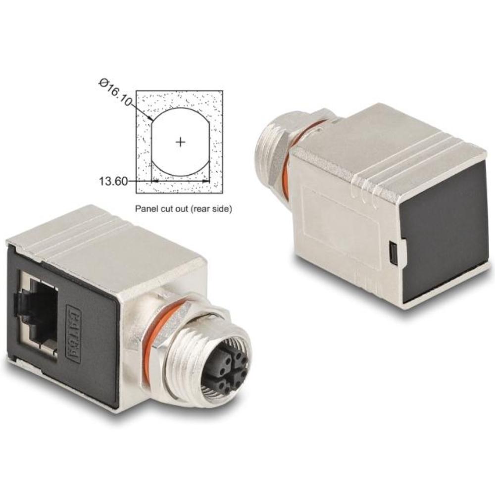 M12 naar RJ45 adapter - Delock