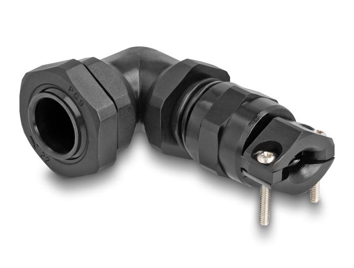 Delock Passe-câble avec protection anti-traction et anti-flexion 90 coudé