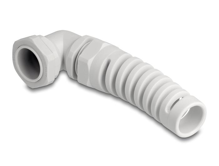 Delock Kabelwartel met trekontlasting 90 gehoekte PG21 grijs