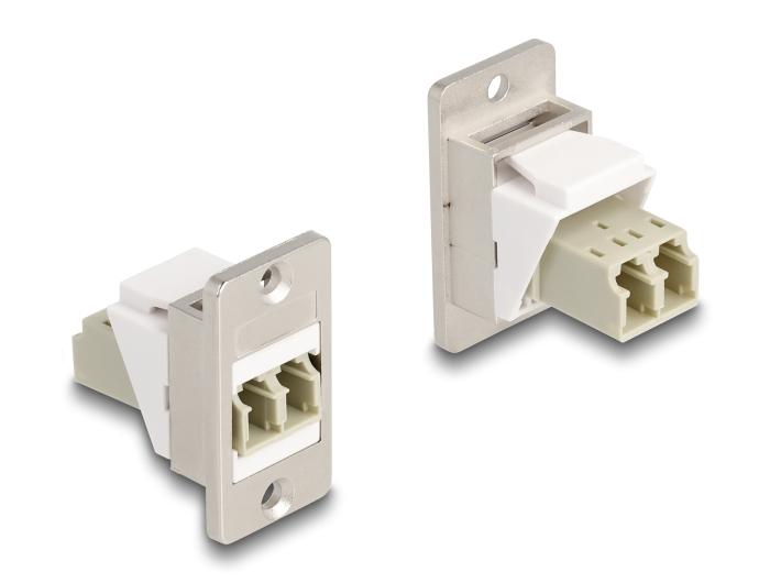 Delock Panel Mount Keystone Module LWL LC Duplex connector naar connector conisch