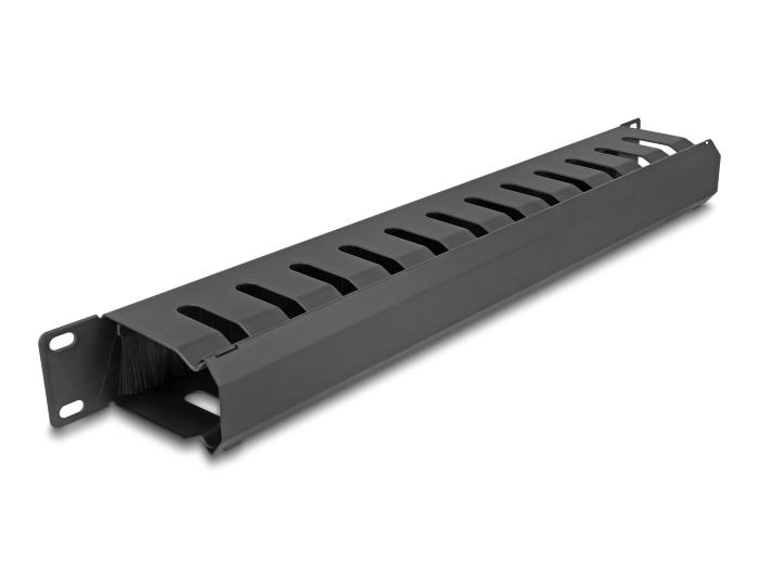 Delock 19″ Patchpanel de gestion des câbles avec brosses et 2 ouvertures 1 HE