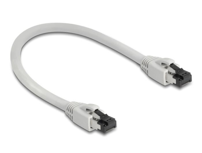 Delock RJ45 Netwerkkabel Cat.8.1 S/FTP 0,25 m tot 40 Gbps grijs