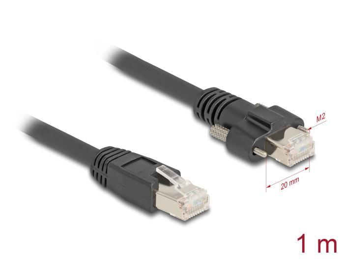 Câble Delock RJ45 mâle vers RJ45 mâle avec entraxe de vis 20 mm pour