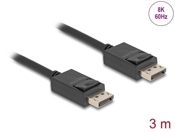 Câble DisplayPort Delock 16K 30 Hz / 8K 60 Hz 40 Gbps 3 m