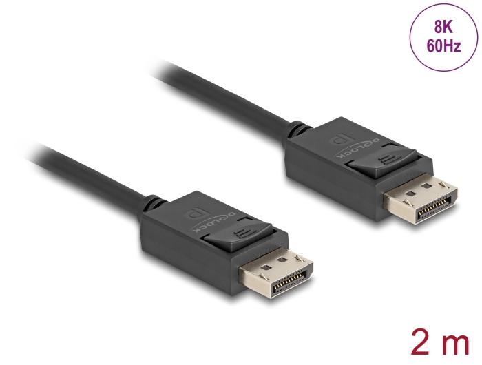 Câble DisplayPort Delock 16K 30 Hz / 8K 60 Hz 40 Gbps 2 m