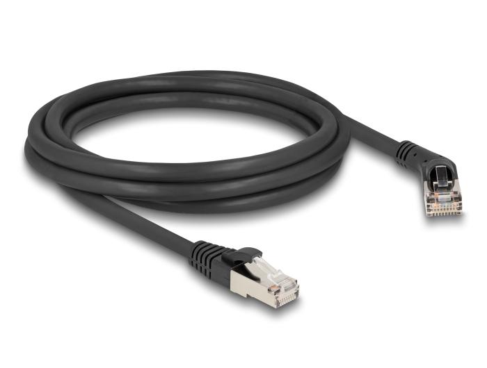 Delock RJ45 netwerkkabel Cat.6A S/FTP Stekker 45 naar rechts gehoekte