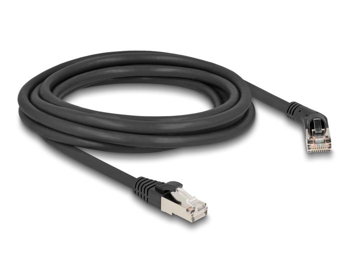 Delock RJ45 Netwerkkabel Cat.6A S/FTP Stekker 45 naar rechts gehoekte