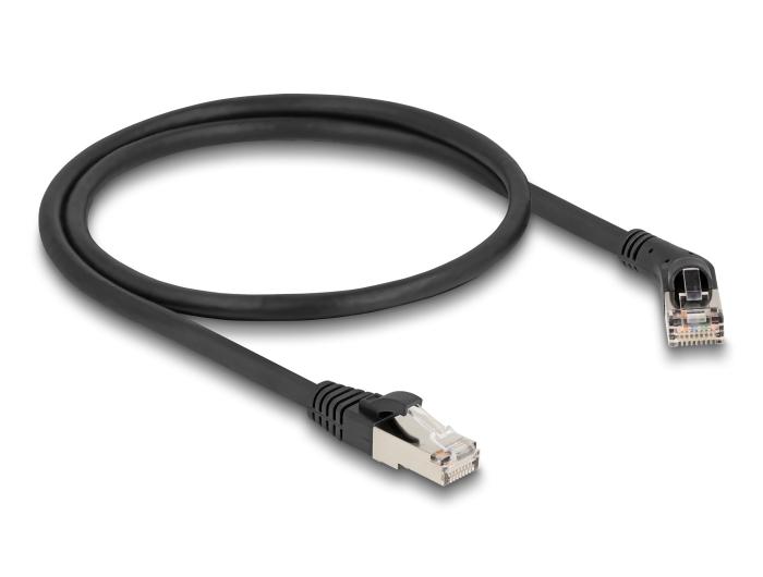 Delock RJ45 netwerkkabel Cat.6A S/FTP Stekker 45 naar rechts gehoekte