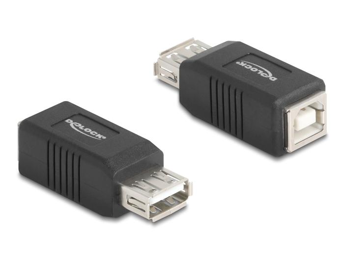 Delock USB 2.0 Adapter USB type-A-aansluiting naar USB type-B-aansluiting