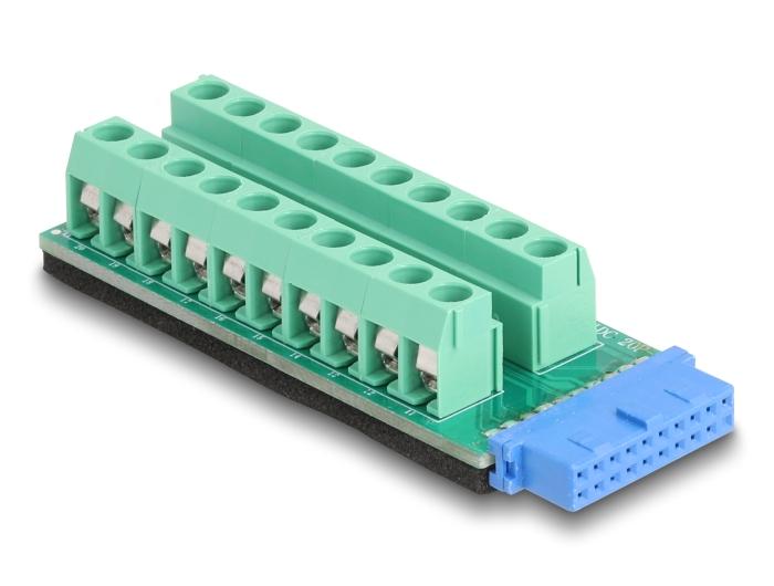 Delock Adaptateur USB Bornier 20 broches