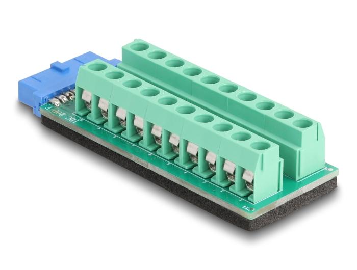 Delock Adaptateur USB Bornier 20 broches