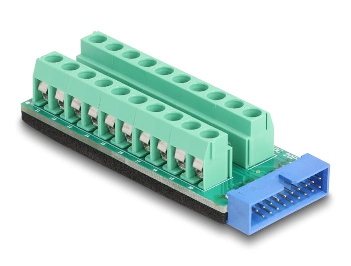 Delock Adaptateur USB Connecteur Mâle vers Bornier 20 broches