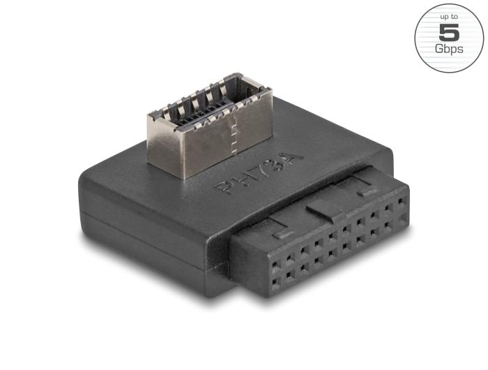 Delock USB 5 Gbps Adapter Stiftconnector naar interne Typ-E Key A connector gehoekte