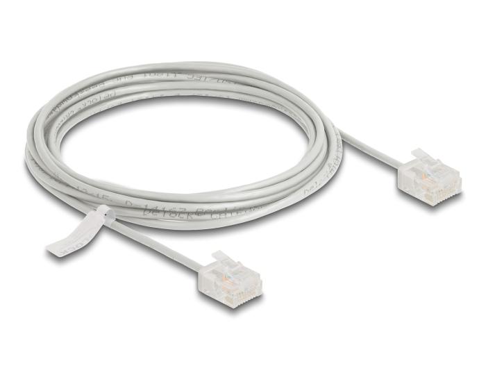 Delock RJ45 netwerkkabel Cat.6 UTP Ultra Slim 3 m grijs met korte stekkers
