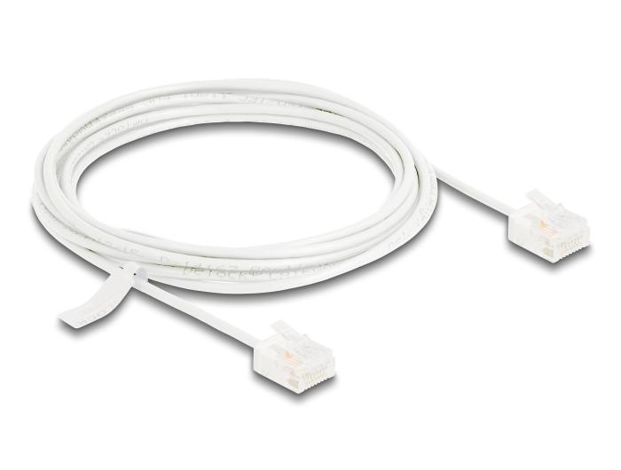 Delock RJ45 Câble réseau Cat.6 UTP Ultra Slim 3 m blanc avec connecteurs courts