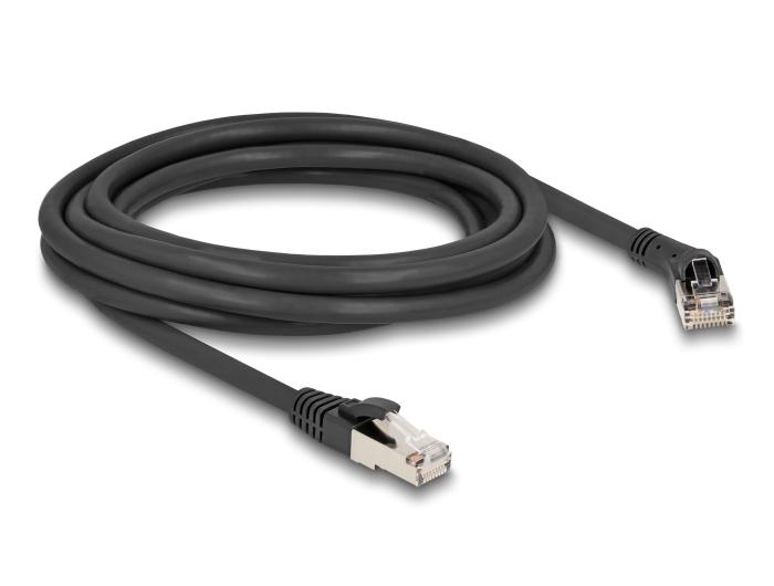 Câble réseau Delock RJ45 Cat.8.1 S/FTP, connecteur 45 coudé à droite