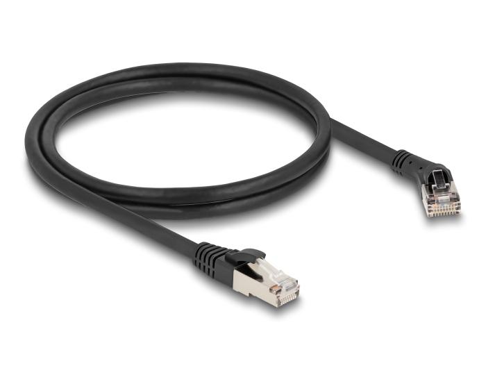Delock RJ45 Netwerkkabel Cat.8.1 S/FTP Stekker 45 naar rechts gehoekte