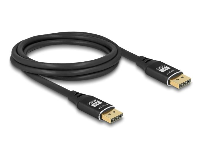 Câble DisplayPort Delock 8K 60 Hz 2 m noir Métal
