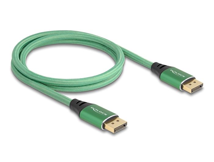 Câble DisplayPort Delock 16K 60 Hz 1 m vert Métal