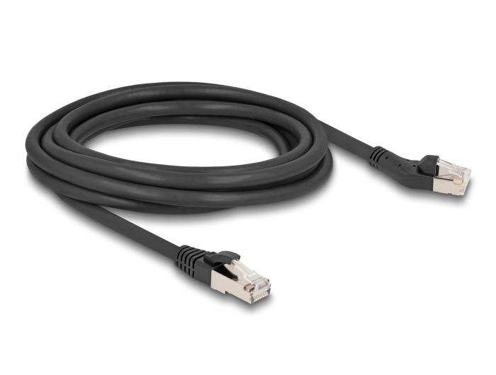 Câble réseau Delock RJ45 Cat.8.1 S/FTP, connecteur 45 anglé à gauche