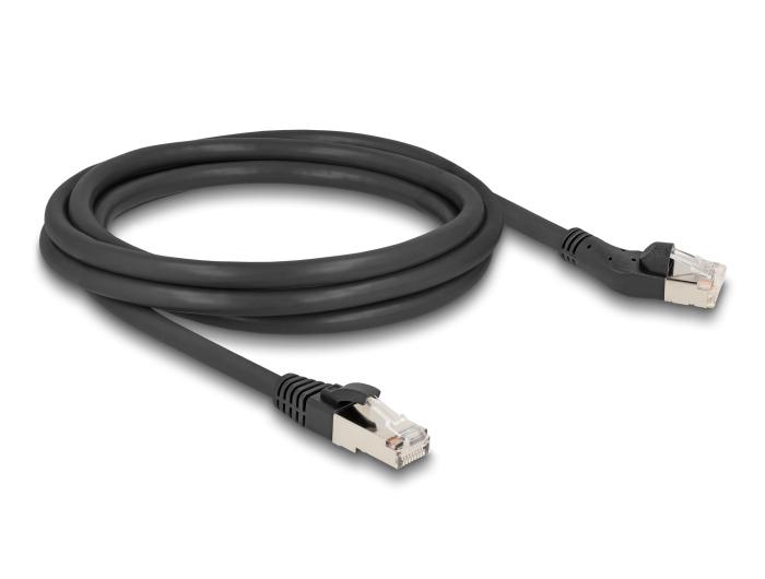 Câble réseau Delock RJ45 Cat.8.1 S/FTP, connecteur 45 anglé à gauche