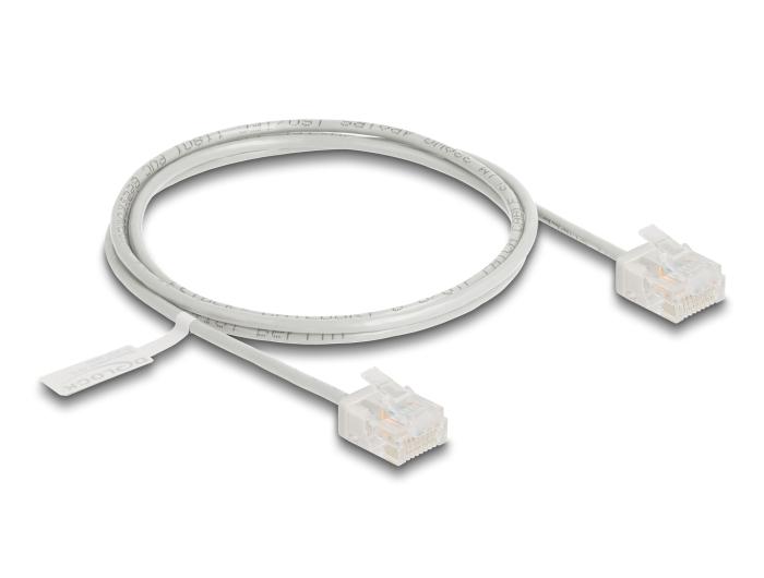 Delock RJ45 Netwerkkabel Cat.6 UTP Ultra Slim 1 m grijs met korte stekker