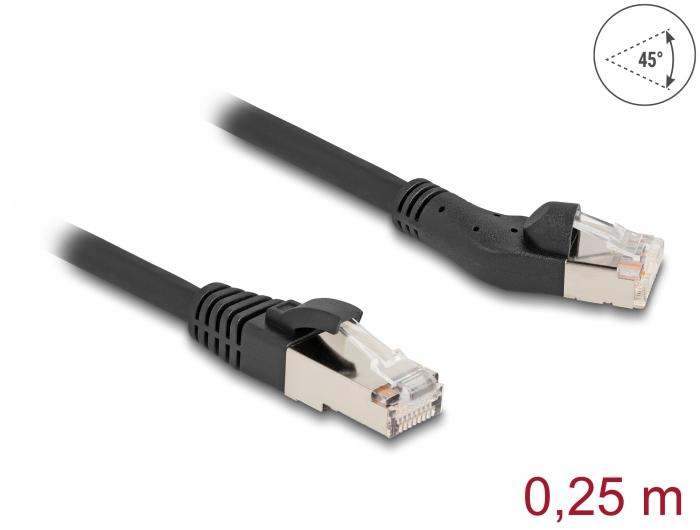 Delock RJ45 netwerkkabel Cat.8.1 S/FTP Stekker 45 naar links gehoekte
