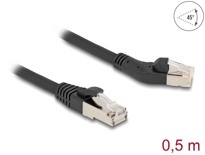 Delock RJ45 Câble réseau Cat.6A S/FTP Connecteur 45 coudé à gauche z