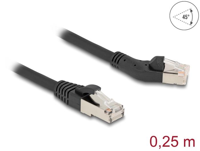 Delock RJ45 Câble réseau Cat.6A S/FTP Connecteur 45 coudé à gauche z