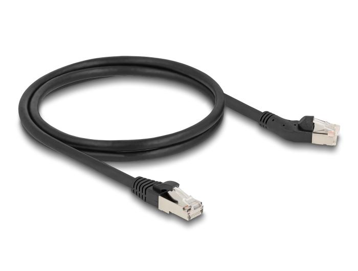 Delock RJ45 Netwerkkabel Cat.6A S/FTP Stekker 45 naar links gebogen z